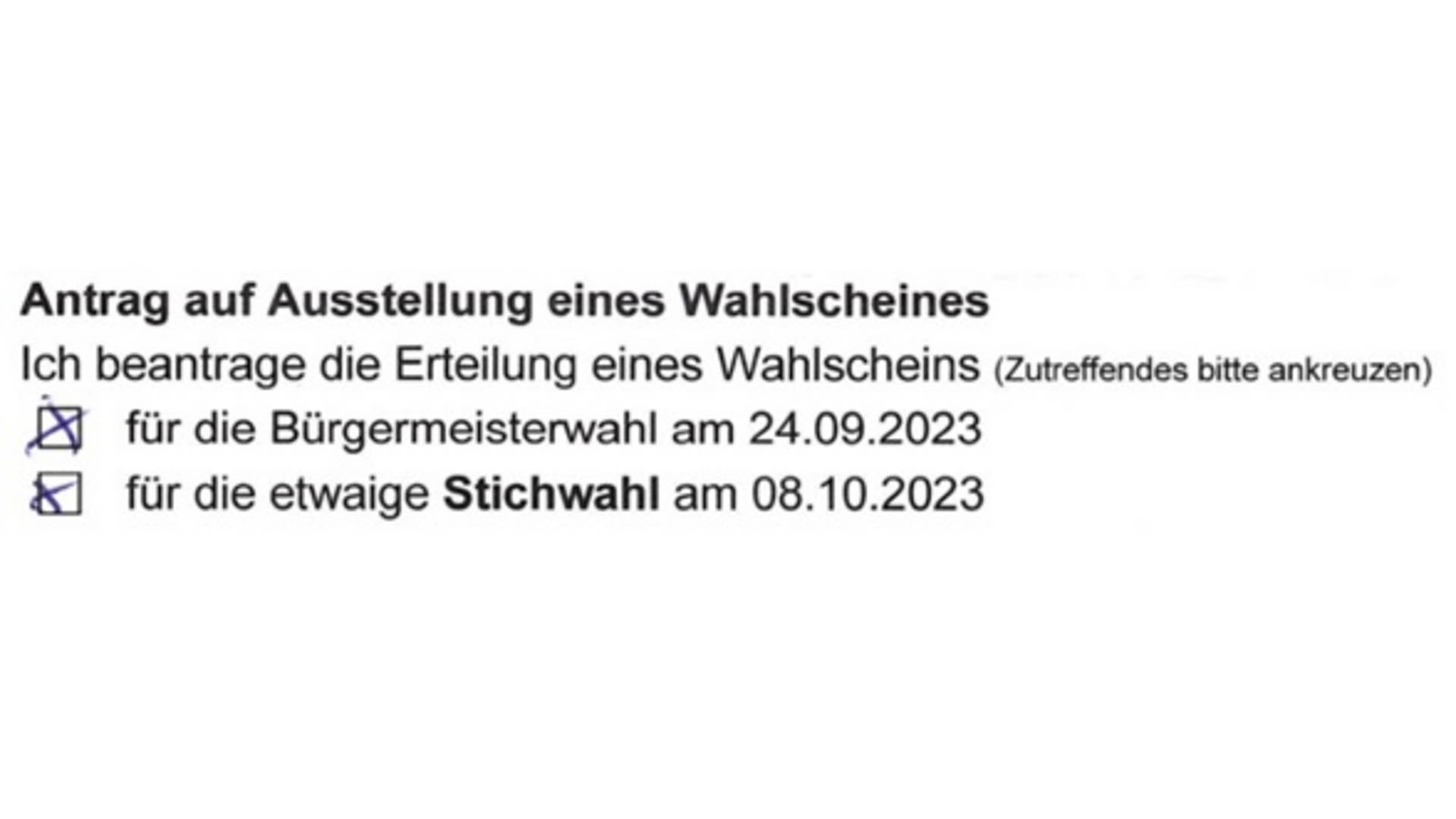 Antrag auf Ausstellung eines Wahlscheines © Stadt Oebisfelde-Weferlingen