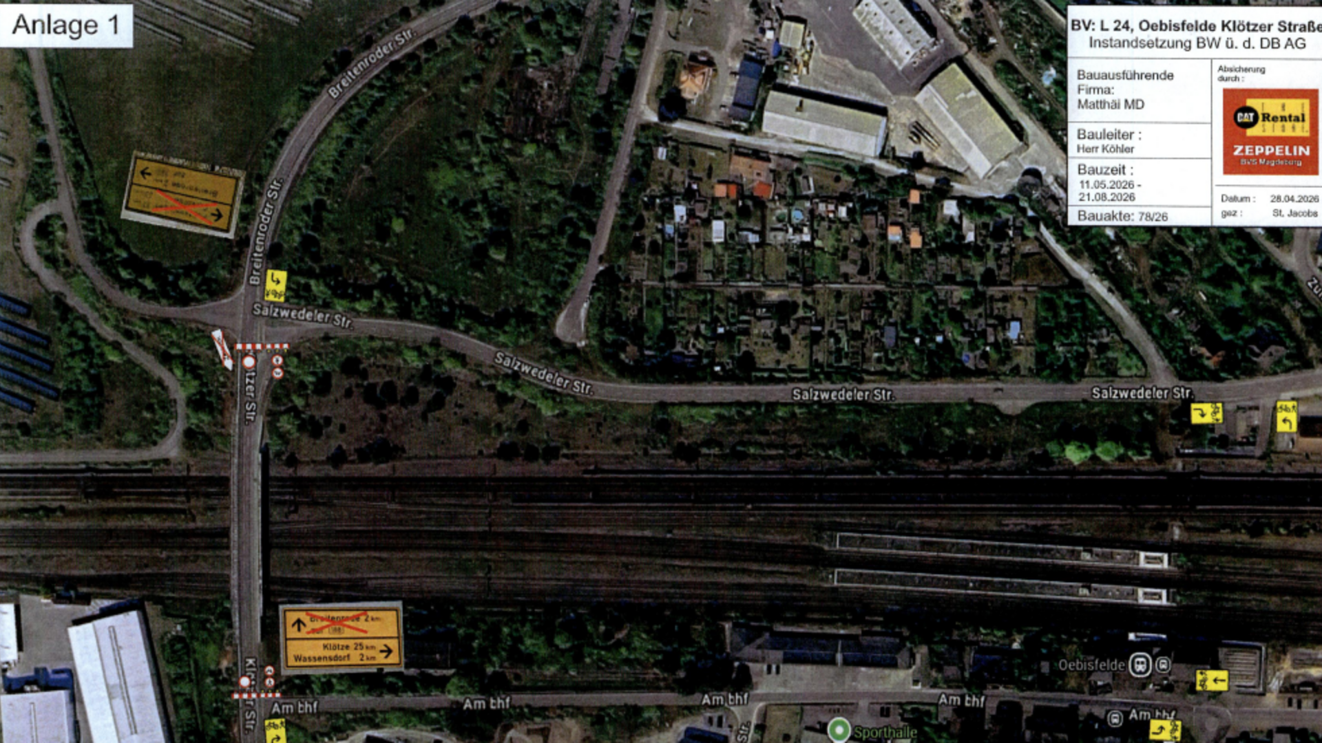 Sperrung Klötzer Straße