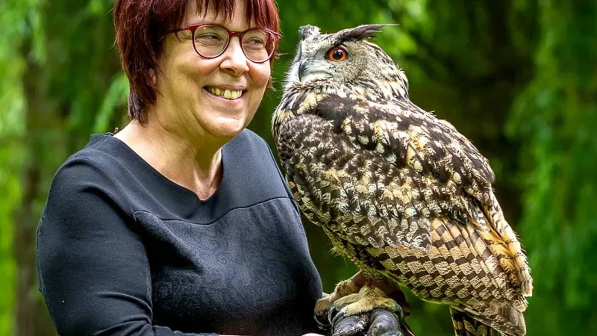 2021 Haberlandt Sabine mit Uhu &copy; Biosphärenreservat Drömling